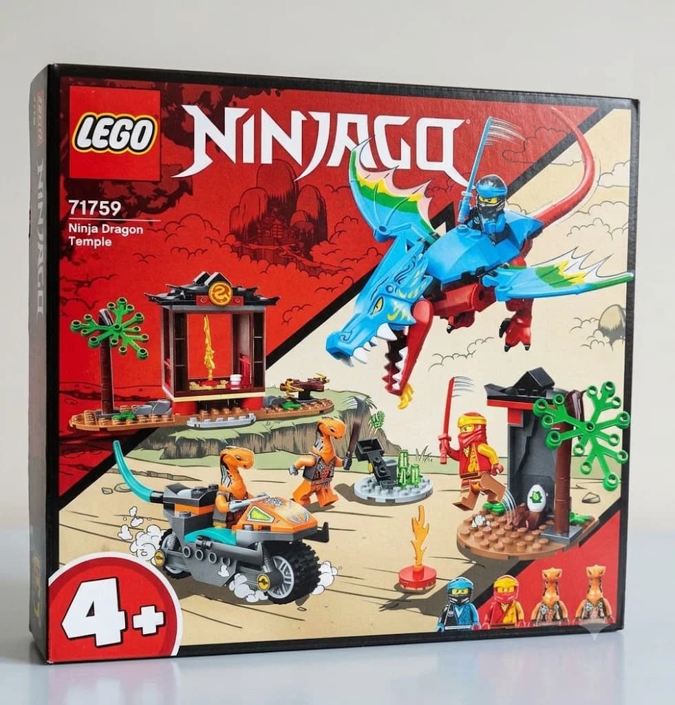 LEGO Ninjago Ninja Dragon Temple 71759 box, ages 4 plus