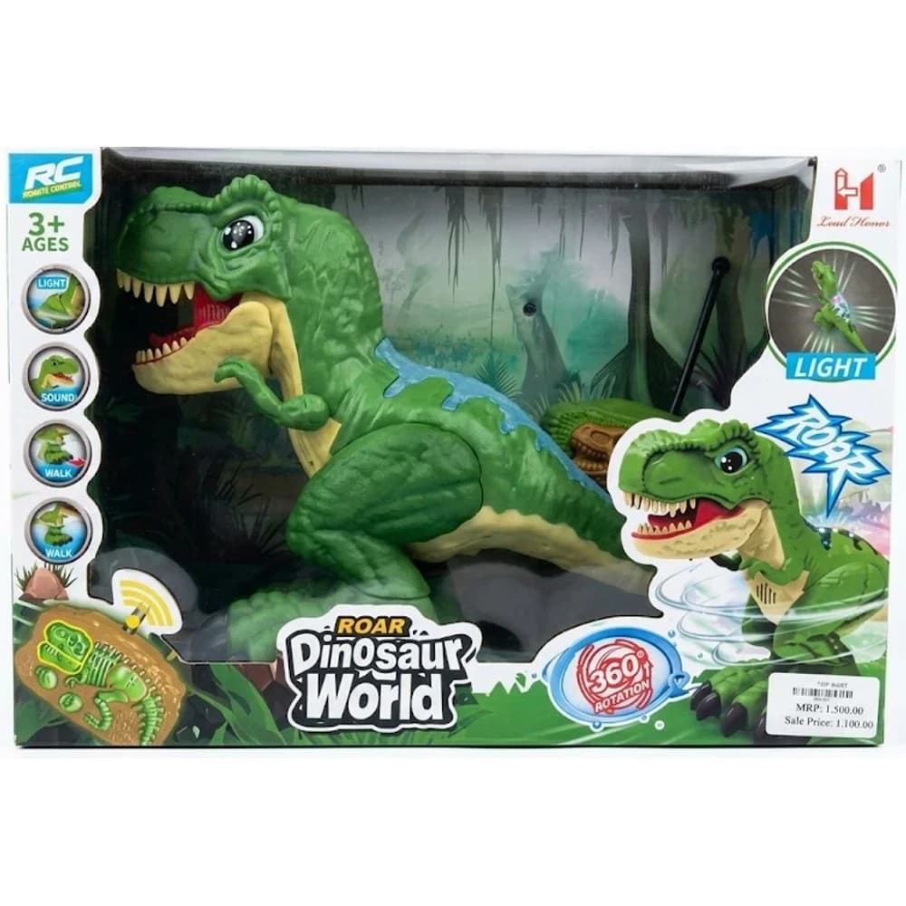 Roar Dinosaur World green remote control T-Rex in retail box